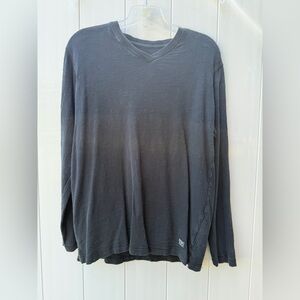 Men's Long Sleeve V-Neck Shirt - Gray